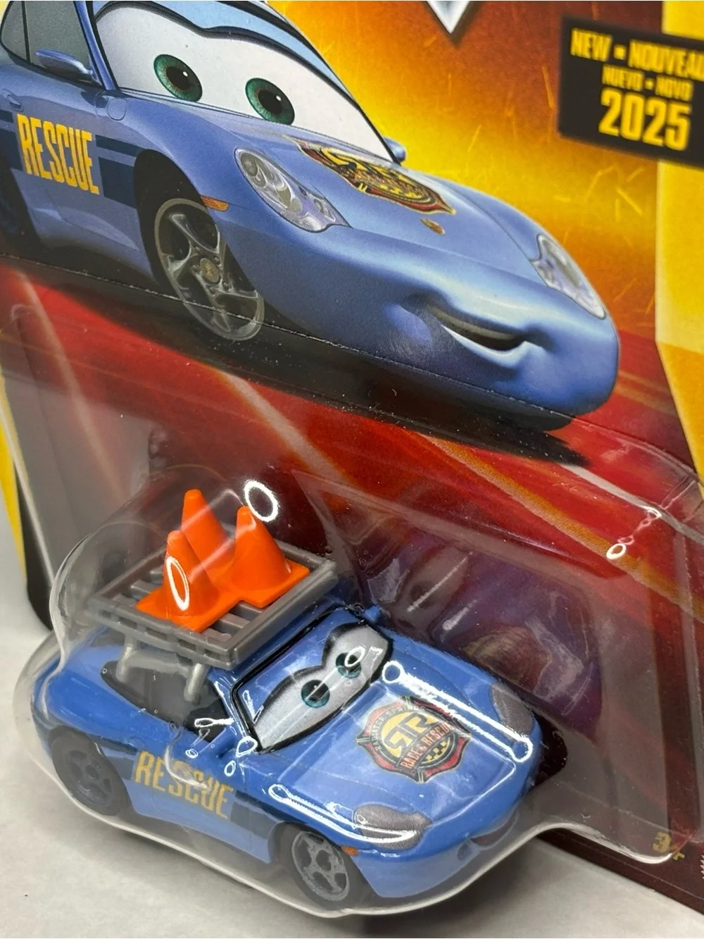 Disney Pixar Cars SALLY Race & Rescue Diecast Porsche Car with cones Mattel NEW